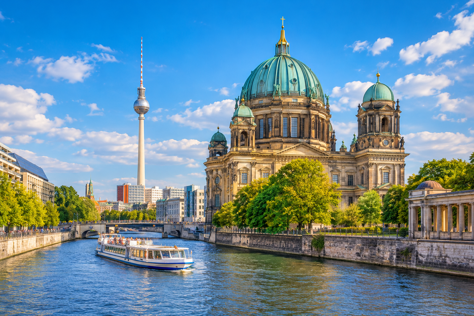 Berlin Cathedral and Berlin skyline